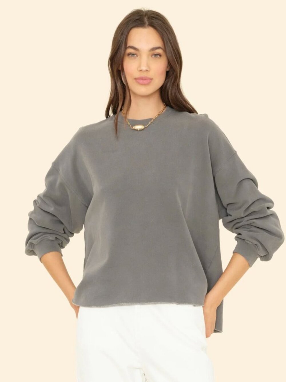 NEW Xirena Asphalt Honor Terry Sweatshirt